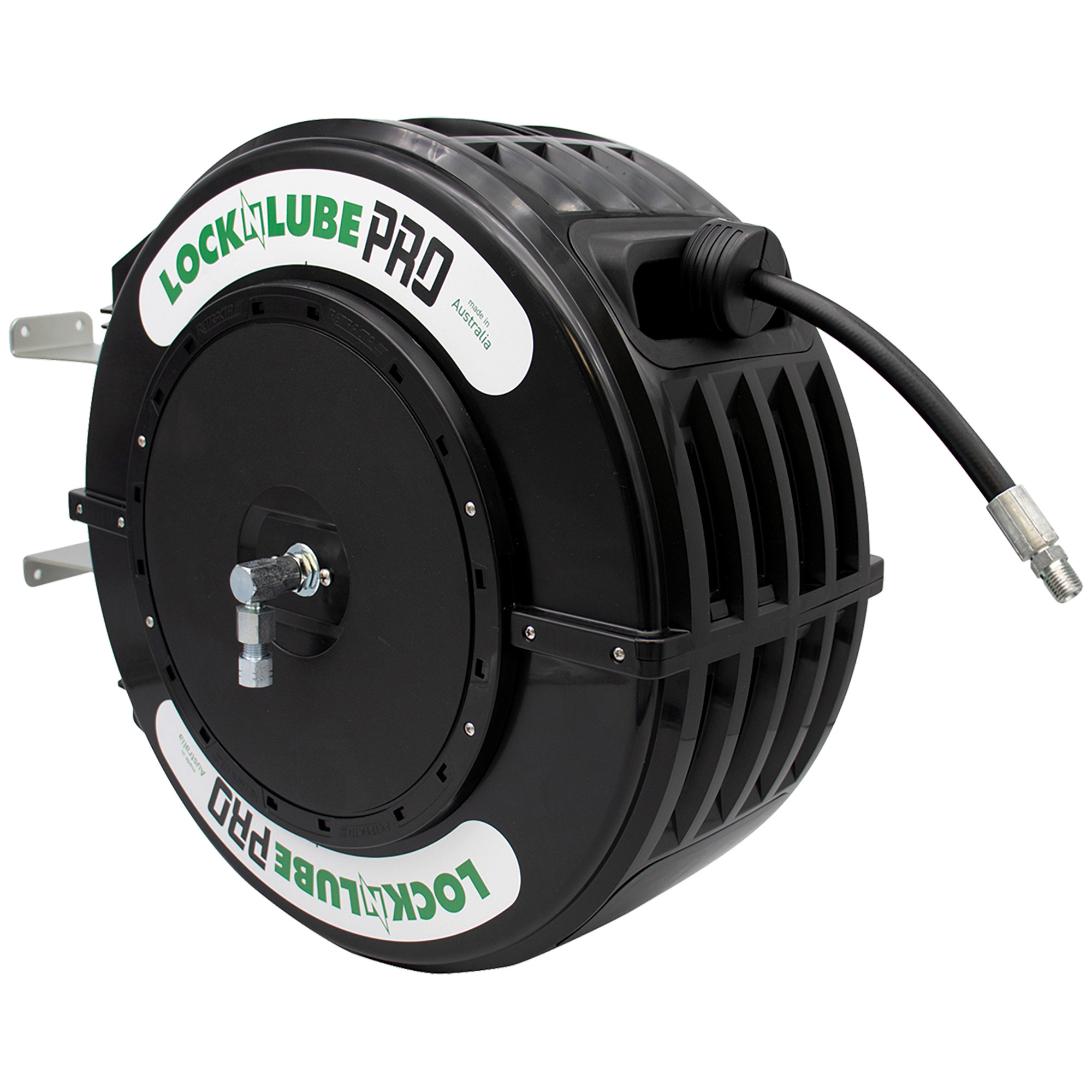 LockNLube Pro Retractable Grease Hose Reel, 50 Feet - Model LNL81150